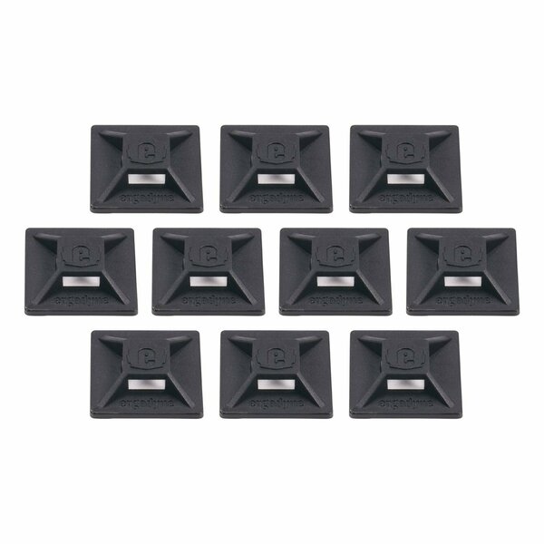 Ergodyne Squids 3701 Mini Adhesive Mount Replacements, 2 lb Max Safe Working Capacity, 0.9 Long, Black, 10PK 19702